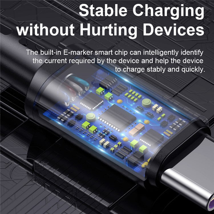 USLION US0188 USB-A to USB-C Charging Cable 1m Braided Data Cord - Purple