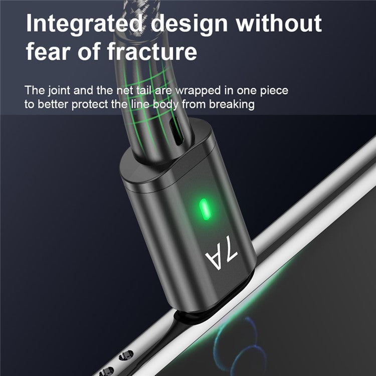 USLION US0188 USB-A to USB-C Charging Cable 1m Braided Data Cord - Red