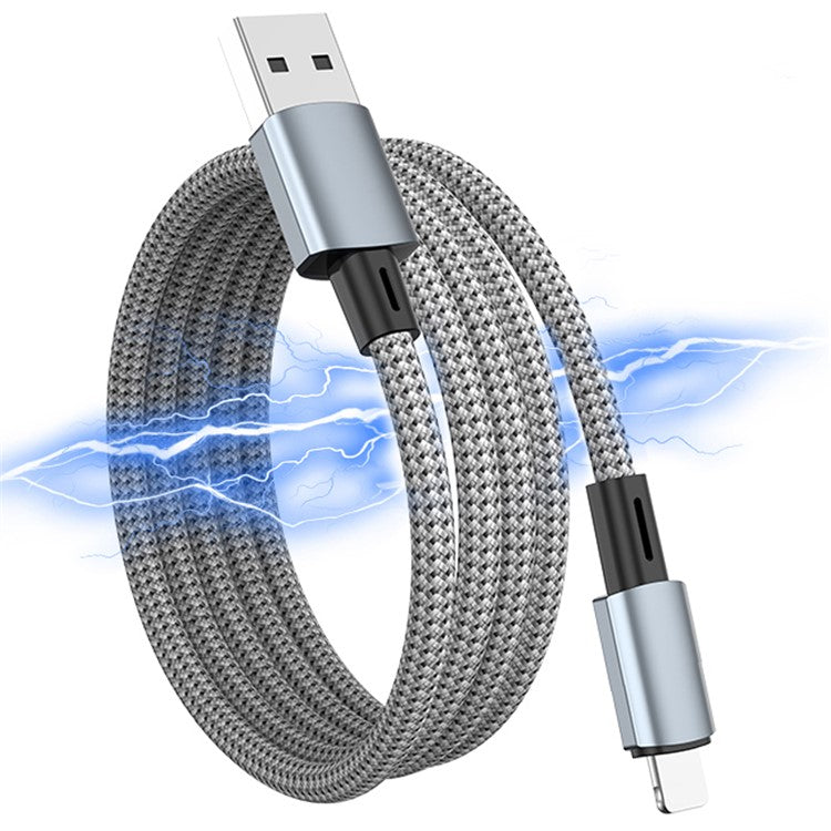 1m 12W USB A to 8 Pin Magnetic Charging Wire 480Mbps Data Cable for Mobile Phones