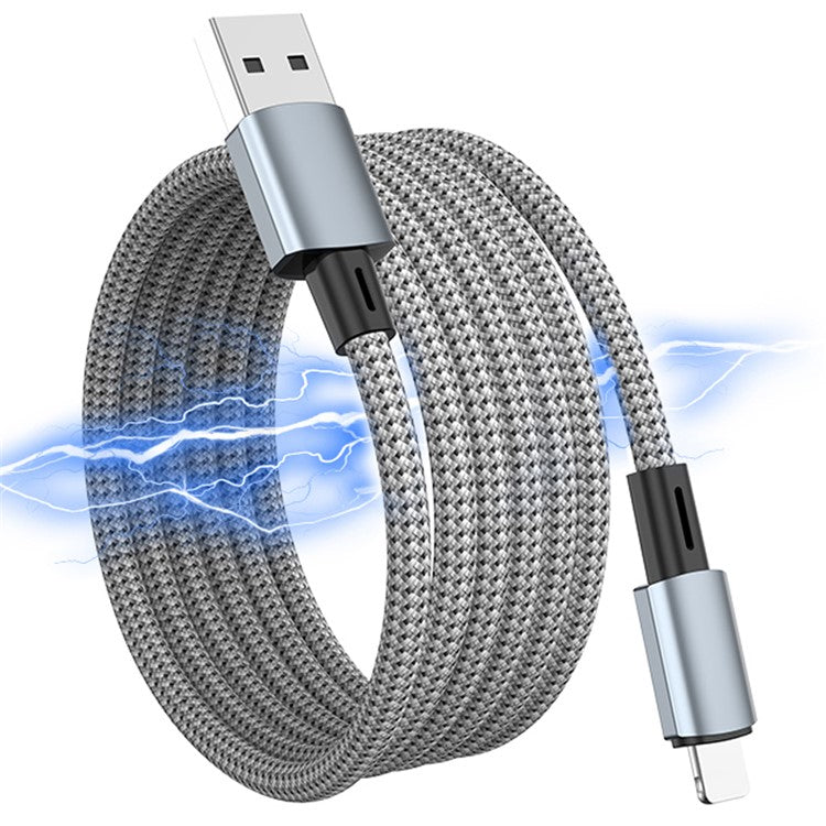 1.5m USB-A to 8Pin 12W Magnetic Charging Cable 480Mbps Phone Data Cable
