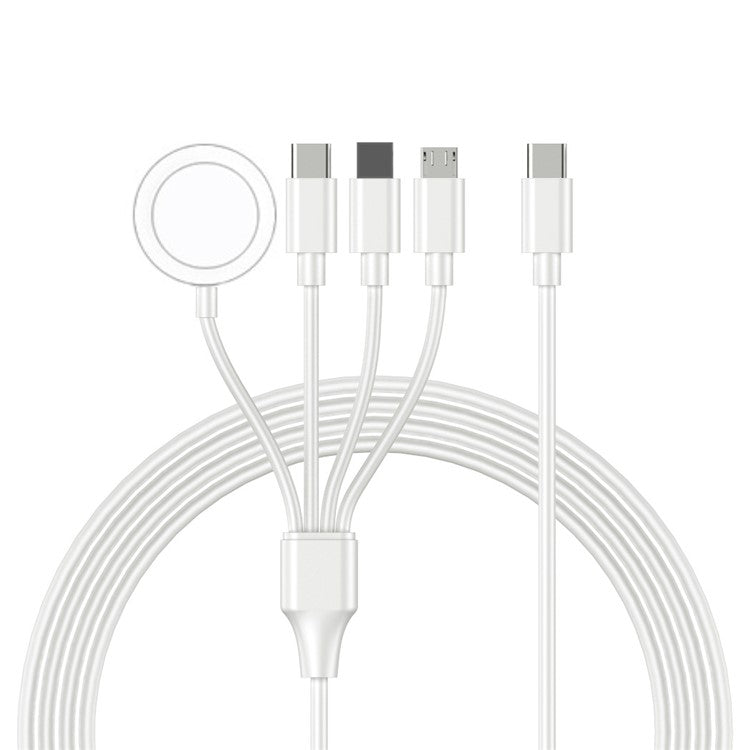 122cm for Apple Watch / Phone Type-C Plug 4-in-1 Charging Cable Watch Wireless Charging Dock, with Decoding Chip - White