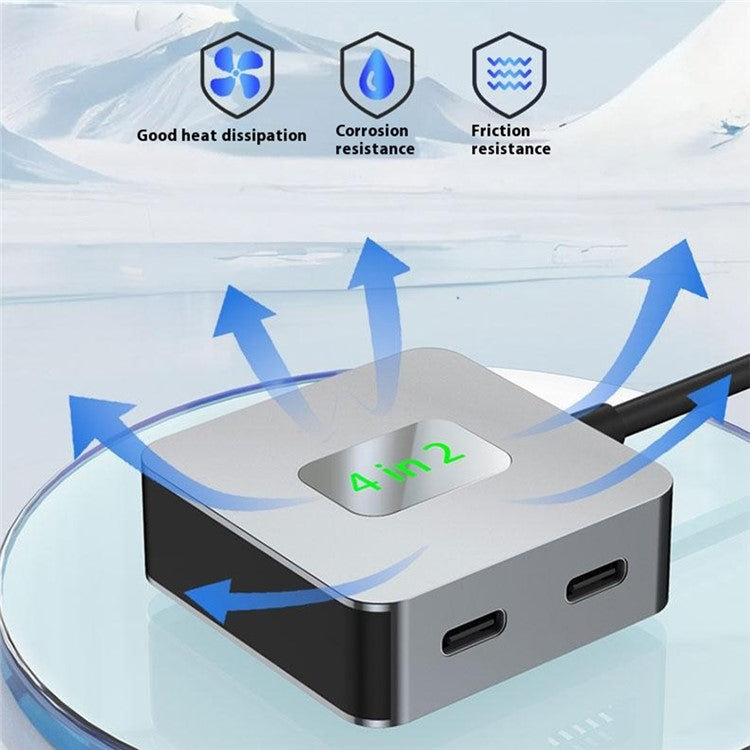 2320A Type-C / USB 4-in-1 USB Hub 2xTypc-C3.2 + 2xUSB3.2 10Gbps Data Transfer Adapter