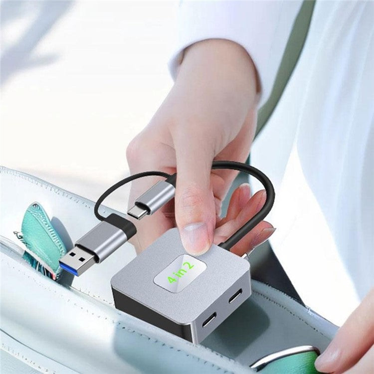 2320A Type-C / USB 4-in-1 USB Hub 2xTypc-C3.2 + 2xUSB3.2 10Gbps Data Transfer Adapter