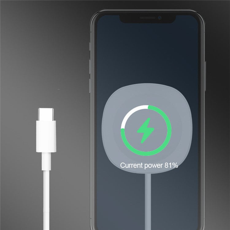 W-91 15W Magnetic Wireless Charger with USB+Type-C 2-in-1 Connector Cable and Foldable Stand