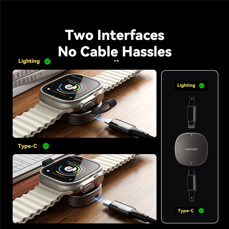 ESSAGER EDWXTL-BY0A-P Zinc Alloy Wireless Charger Bracelet Charging Dock Station