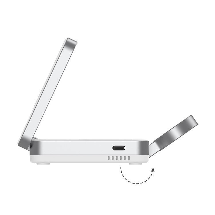 YF-M27 Qi2 Certified 3-in-1 15W Magnetic Wireless Charger with Aluminum Alloy Frame for Earbuds / Apple Watch / iPhone - White