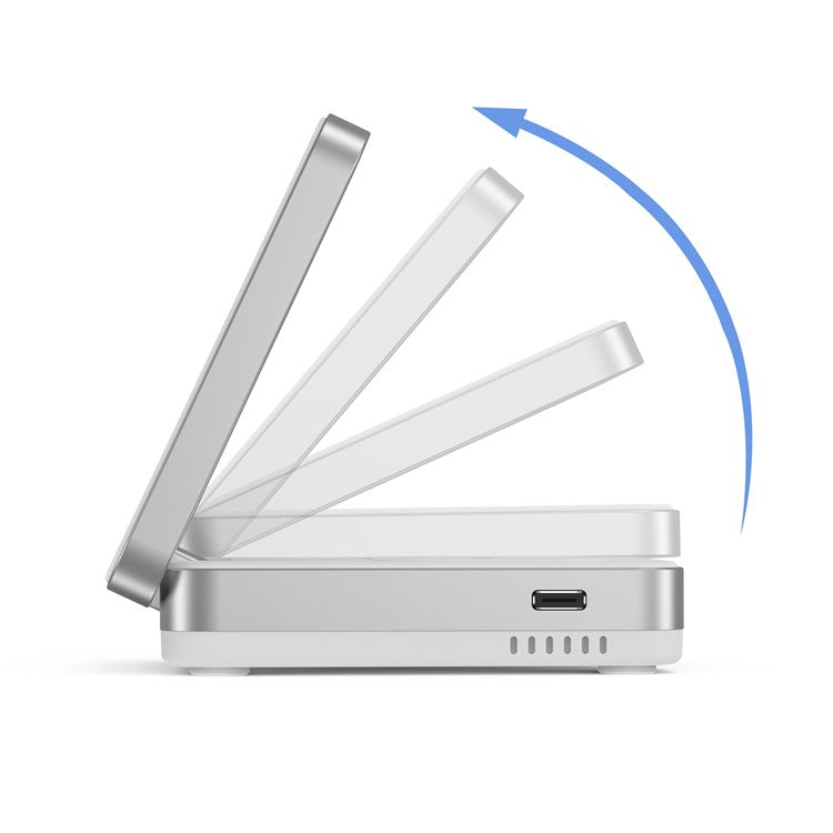 YF-M27 Qi2 Certified 3-in-1 15W Magnetic Wireless Charger with Aluminum Alloy Frame for Earbuds / Apple Watch / iPhone - White