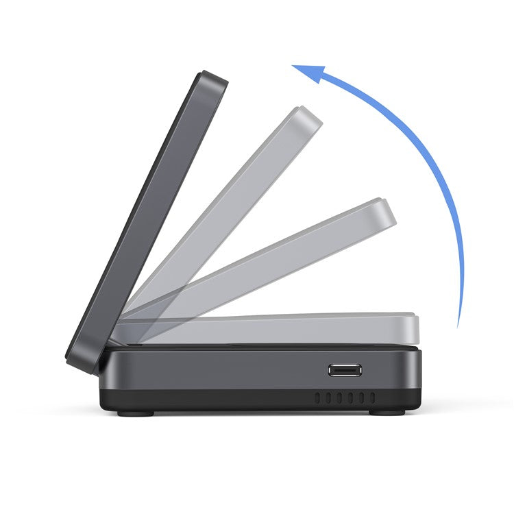 YF-M27 Qi2 Certified 3-in-1 15W Magnetic Wireless Charger with Aluminum Alloy Frame for Earbuds / Apple Watch / iPhone - Black