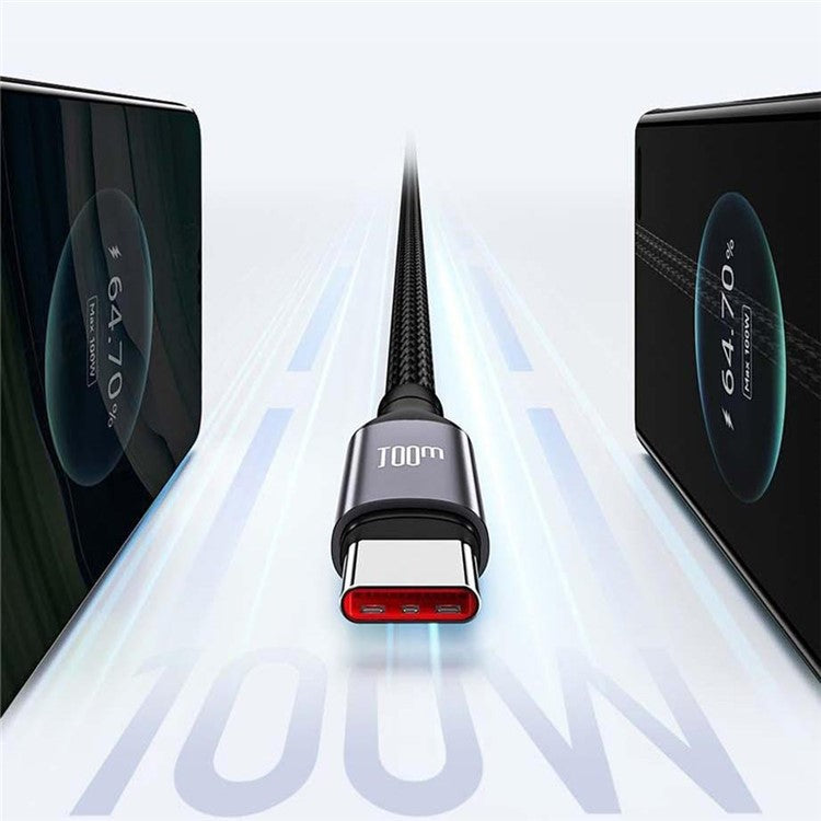 AWEI W23 1.2m Type-C to Type-C + iP + Wireless Charger for Apple Watch 3-in-1 Charging Cable - White