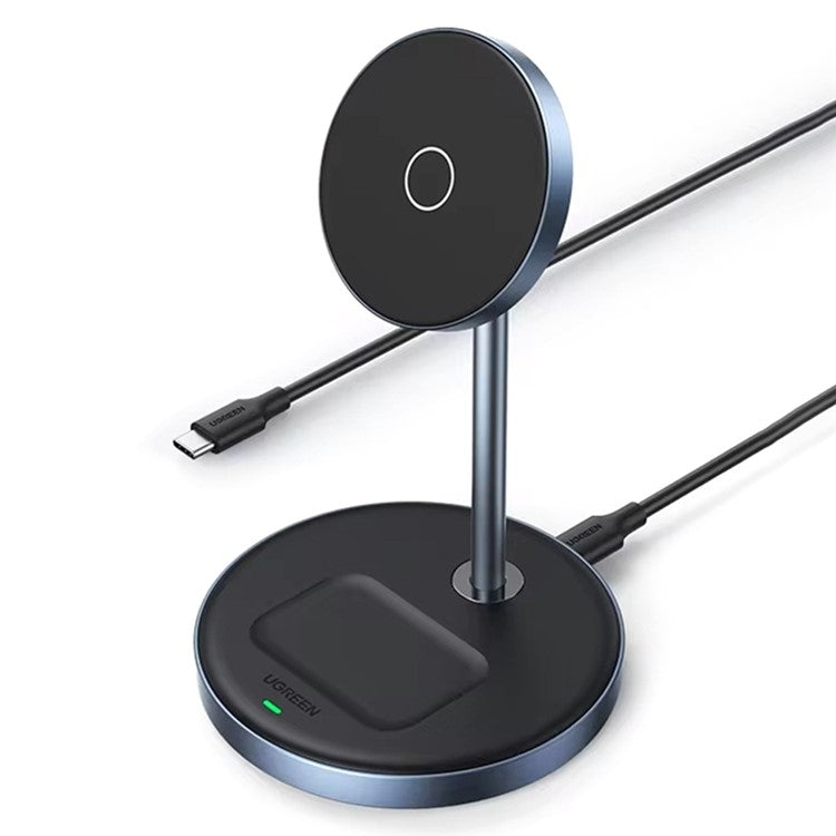 UGREEN 2 In 1 Magnetic Wireless Charger 700g Magnetic Force Adjustable Charging Stand For iPhone 16 / 15 / 14 / 13 / 12 Series and AirPods