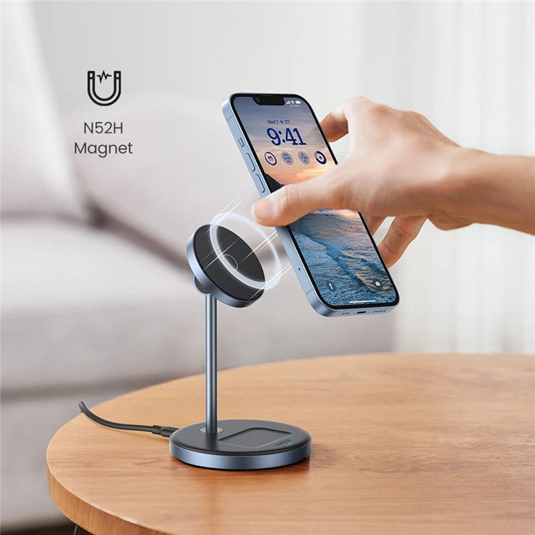 UGREEN 2 In 1 Magnetic Wireless Charger 700g Magnetic Force Adjustable Charging Stand For iPhone 16 / 15 / 14 / 13 / 12 Series and AirPods