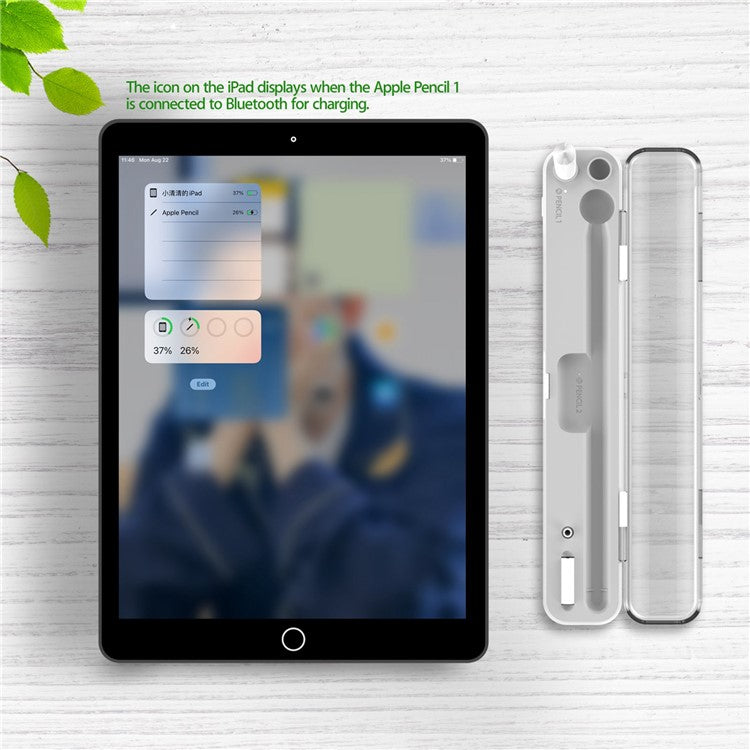 P2 2-In-1 Wireless Charging Box Carrying Case for Apple Pencil 2nd / 1st Generation, Storage Box Pen Holder with Lid