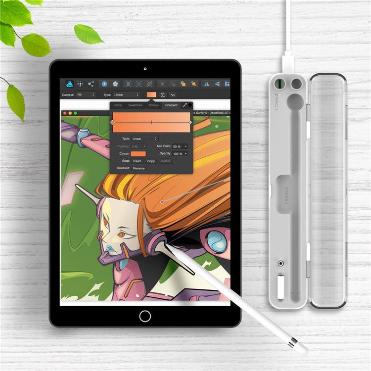 P1 For Apple Pencil 2nd / 1st Generation Storage Case Wireless Charging Box 2-In-1 Carrying Case Magnetic Design Pen Holder