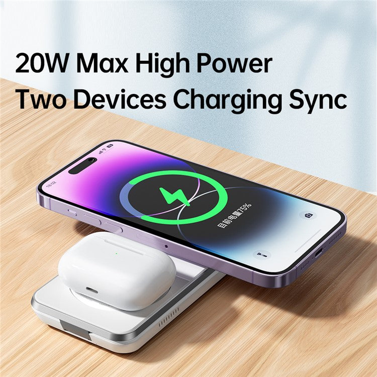 MCDODO CH-115 3-in-1 Magnetic Wireless Charger Strong Adsorption Folding Fast Charging Stand iPhone 12 / 13 / 14 Series Mobile Phones - Black
