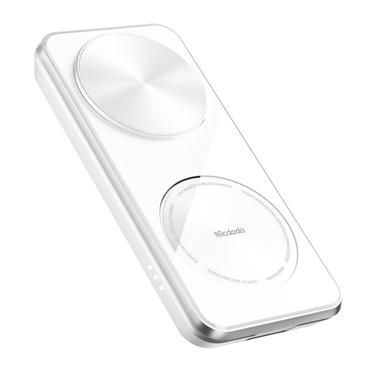 MCDODO CH-115 3-in-1 Magnetic Wireless Charger Strong Adsorption Folding Fast Charging Stand iPhone 12 / 13 / 14 Series Mobile Phones - White