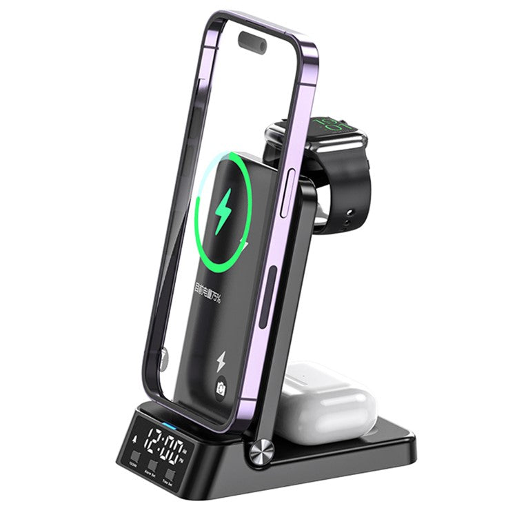 A60 4-in-1 15W Wireless Charger Folding Cell Phone Charging Stand with