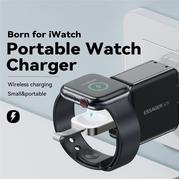 ESSAGER For Apple Watch Portable Wireless Charger Smartwatch Charging Dock - USB-A Male