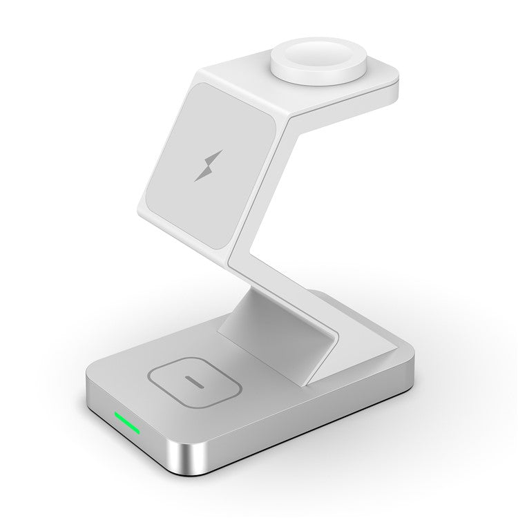 X3 15W Magnetic Wireless Charger for iPhone / iWatch / AirPods 3-in-1 Fast Charging Stand - White