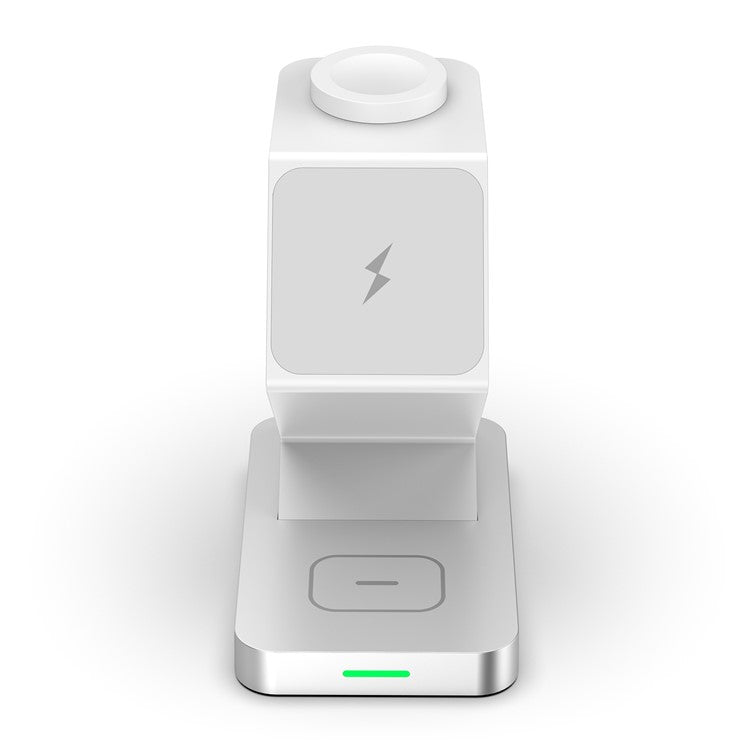 X3 15W Magnetic Wireless Charger for iPhone / iWatch / AirPods 3-in-1 Fast Charging Stand - White