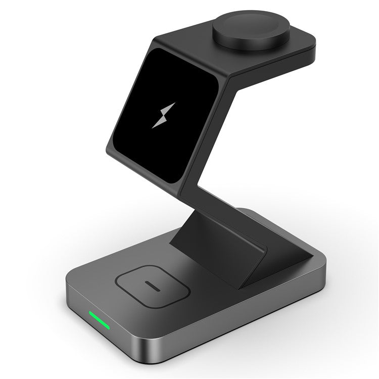 X3 15W Magnetic Wireless Charger for iPhone / iWatch / AirPods 3-in-1 Fast Charging Stand - Black