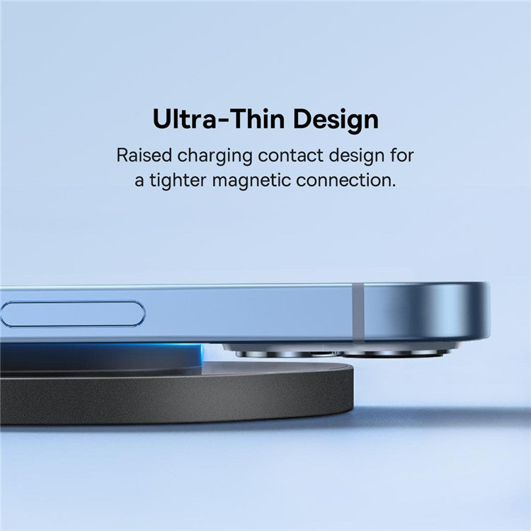 BASEUS Simple 2 15W Fast Charging Transparent Wireless Charger with 1m Type-C To Type-C Cable - Black