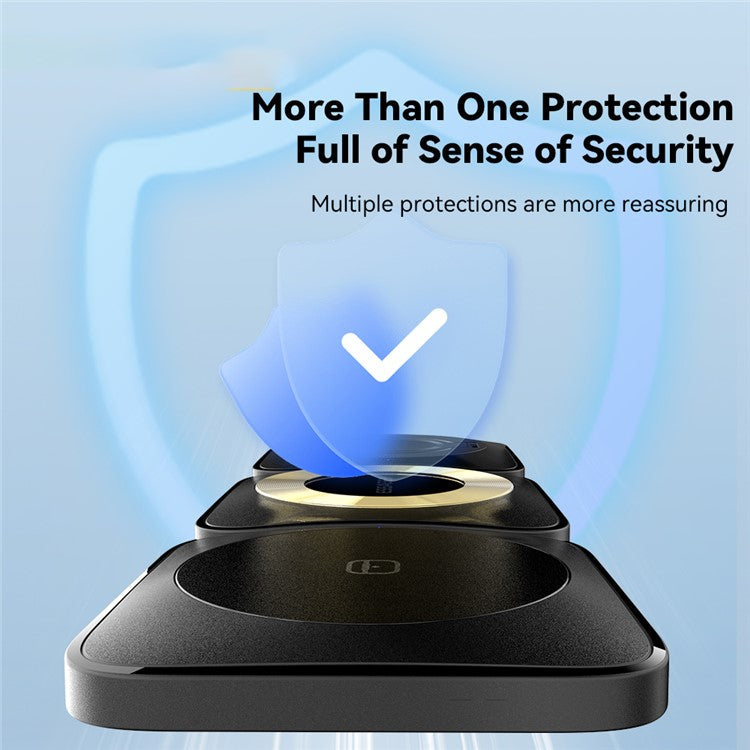 ESSAGER 3-in-1 Combination 15W Magnetic Wireless Charger Folding Portable Cell Phone Charging Base for Headset / Earbuds - Black