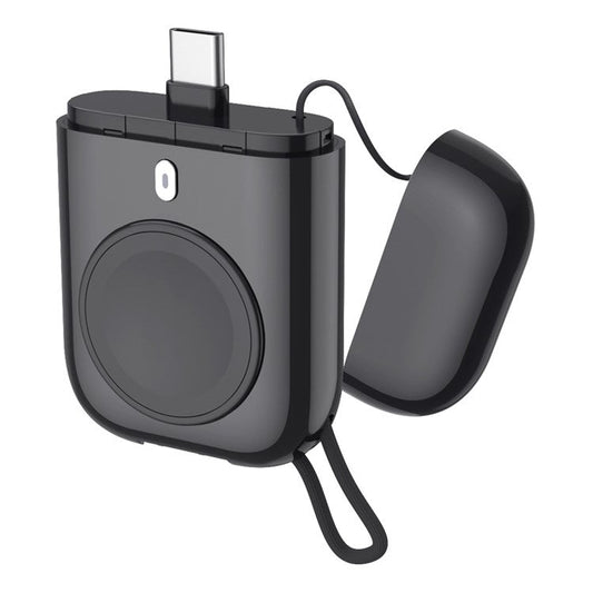 W01 Portable Wireless Charger for Apple Watch Power Bank Magnetic Travel Smart Watch Charger - Black