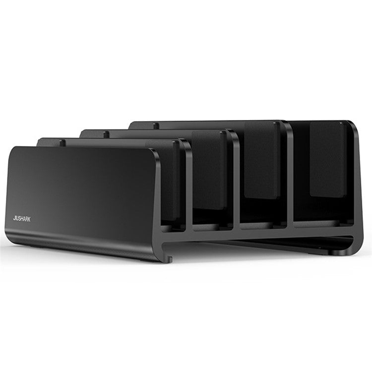 JIUSHARK SNB-21 Vertical Laptop Stand Holder 4-Slot Space-Saving Desk Organizer - Black