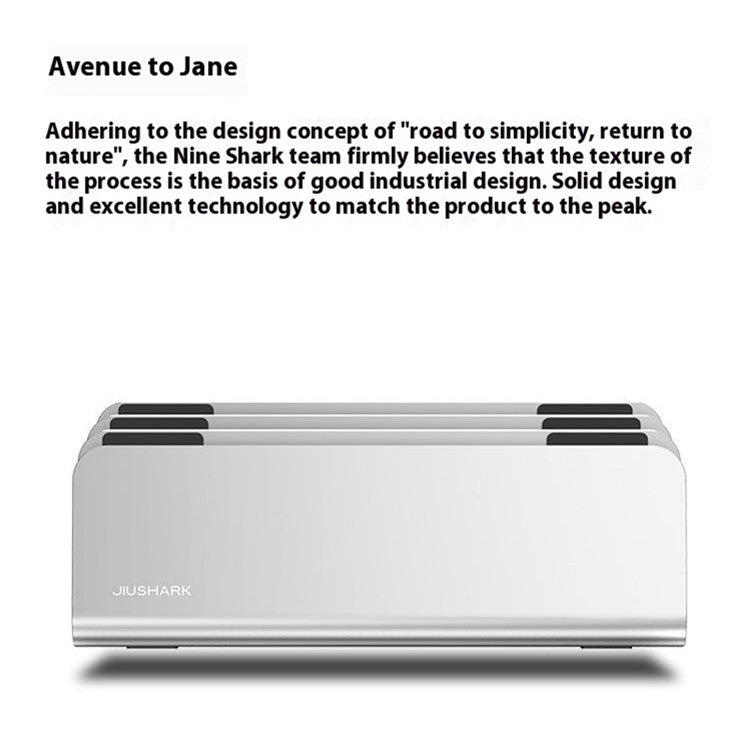 JIUSHARK SNB-21 Vertical Laptop Stand Holder 4-Slot Space-Saving Desk Organizer - Black