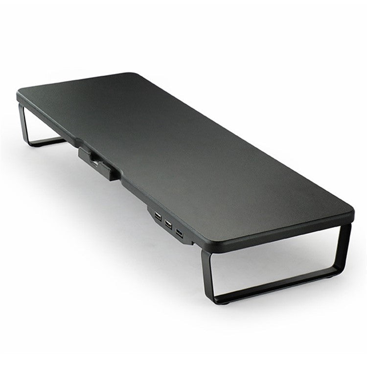 SLU Multi-Function Monitor Riser Stand with USB Port, Laptop Desktop Holder - Black