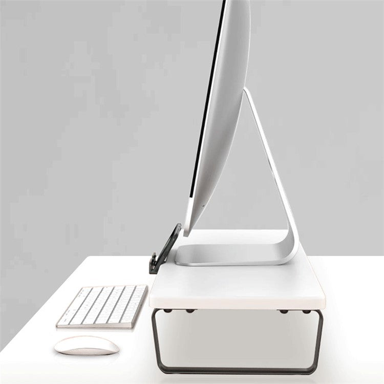 SLU Multi-Function Monitor Riser Stand with USB Port, Laptop Desktop Holder - White