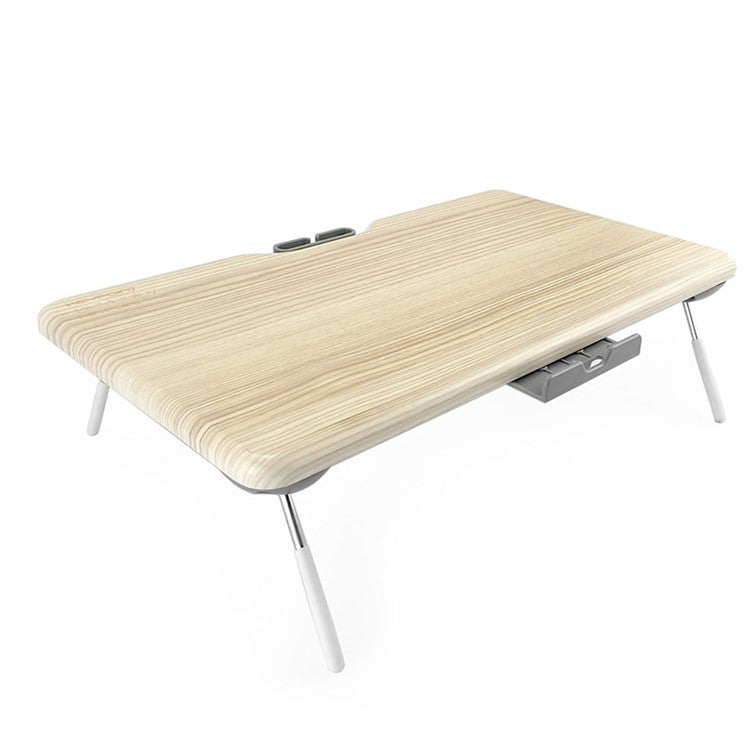 TT4M MDF+PVC Computer Monitor Riser Adjustable Desktop Stand Laptop Base - Light Wood Grain