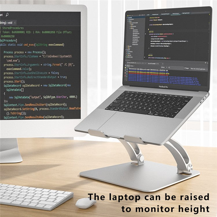 AS010-BMW Desktop Laptop Stand Holder Aluminum Alloy Notebook Computer Riser - Grey