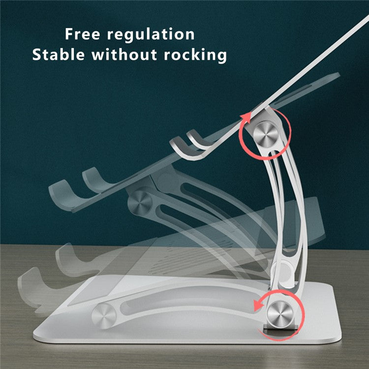 AS010-BMW Desktop Laptop Stand Holder Aluminum Alloy Notebook Computer Riser - Grey