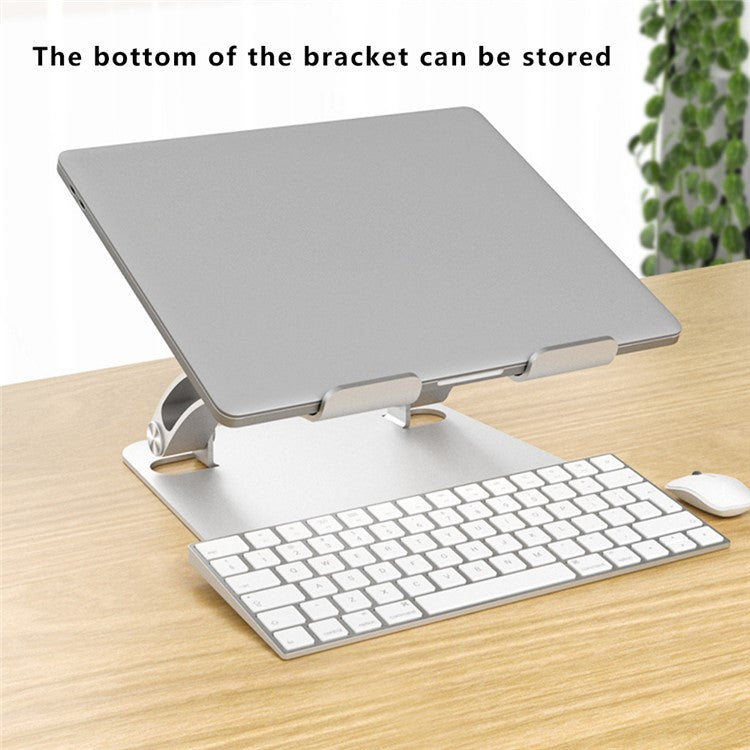 AS010-BMW Desktop Laptop Stand Holder Aluminum Alloy Notebook Computer Riser - Grey