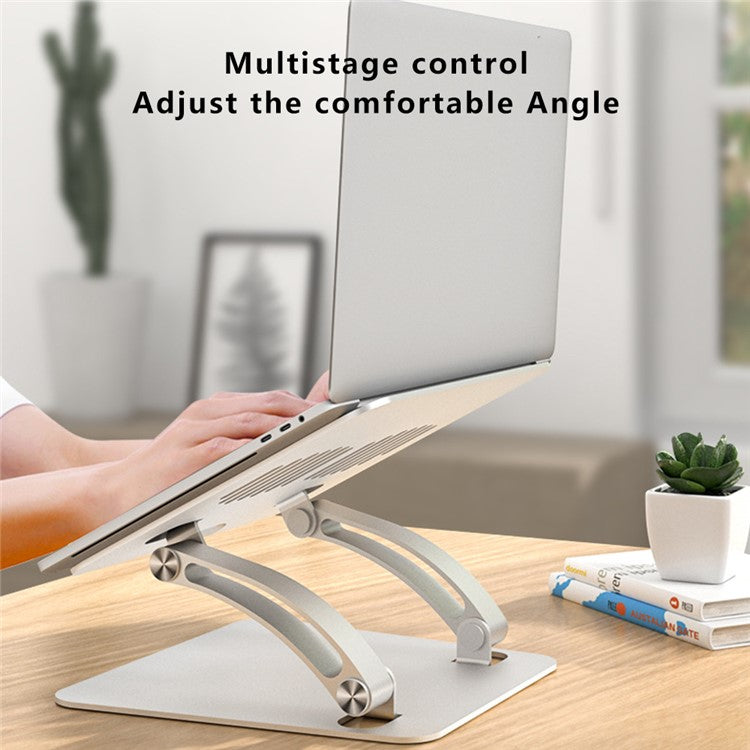 AS010-BMW Desktop Laptop Stand Holder Aluminum Alloy Notebook Computer Riser - Silver