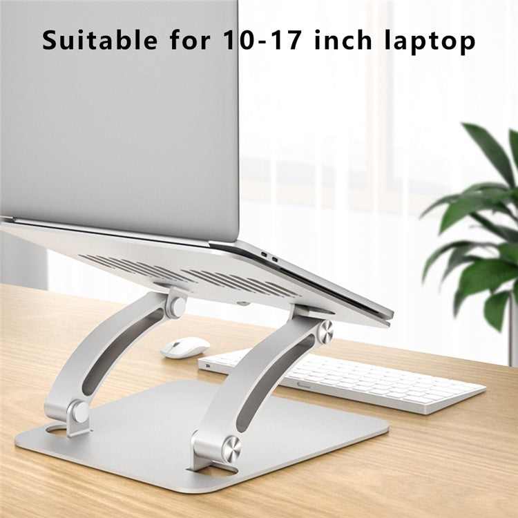 AS010-BMW Desktop Laptop Stand Holder Aluminum Alloy Notebook Computer Riser - Silver