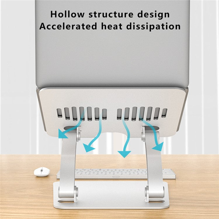 AS010-BMW Desktop Laptop Stand Holder Aluminum Alloy Notebook Computer Riser - Silver