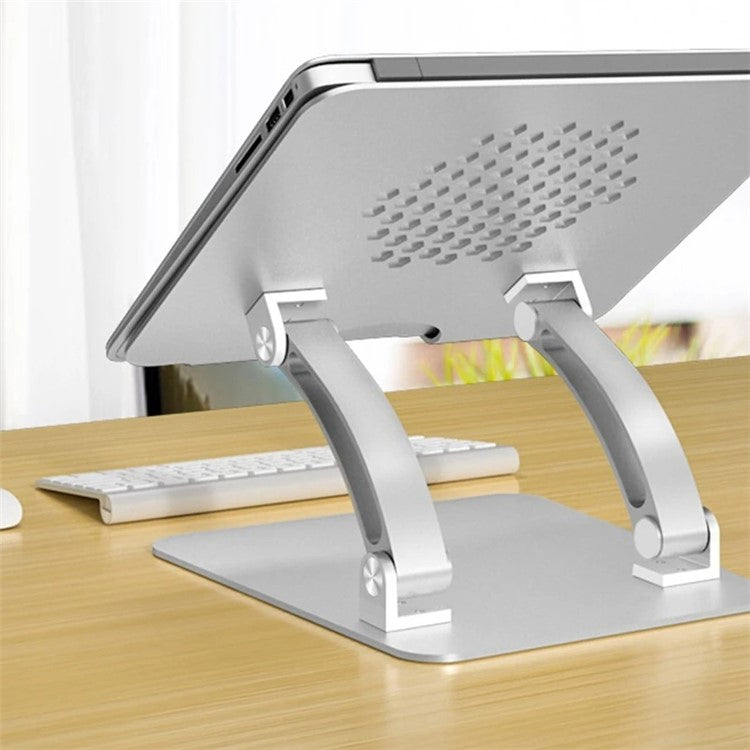 AS010 Adjustable Aluminum Alloy Laptop Riser Desktop Stand Holder for Notebook Computer - Grey
