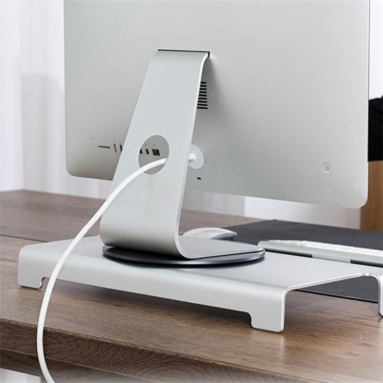 AP-5M For iMac Monitor Laptop Turntable Aluminum Alloy 360-Degree Rotatable Base - Dark Grey