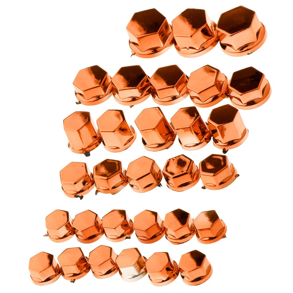 30 Pieces Motorcycle Screw Nut Bolt Cap Cover Decoration for Yamaha Orange