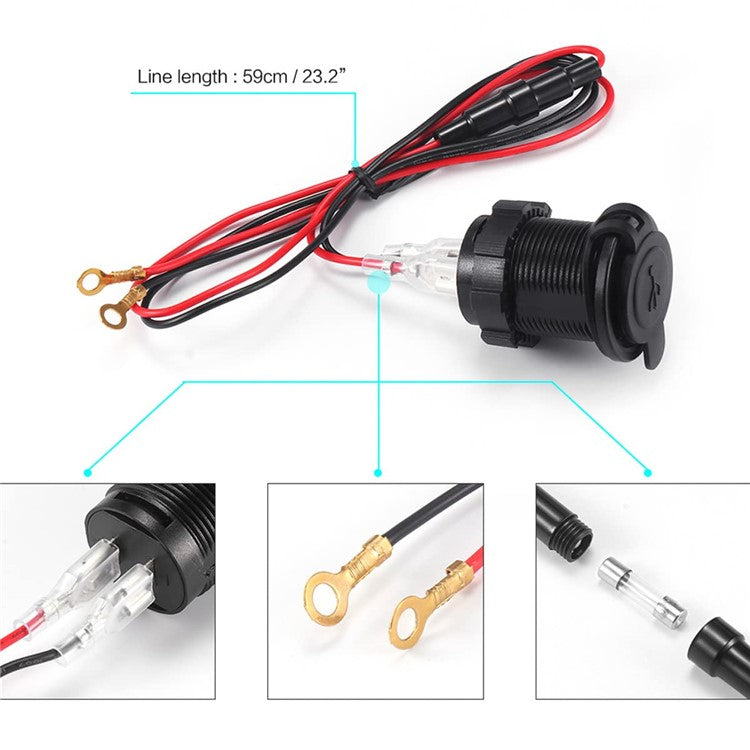 2.1A Dual USB Car Charger Socket with Digital Voltage Display for iPhone iPad Camera