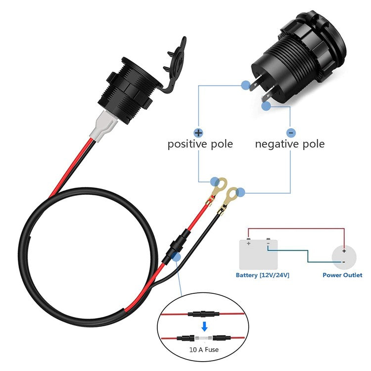 2.1A Dual USB Car Charger Socket with Digital Voltage Display for iPhone iPad Camera