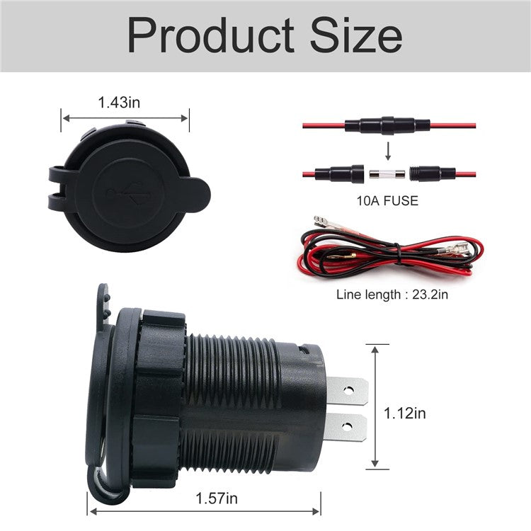 2.1A Dual USB Car Charger Socket with Digital Voltage Display for iPhone iPad Camera