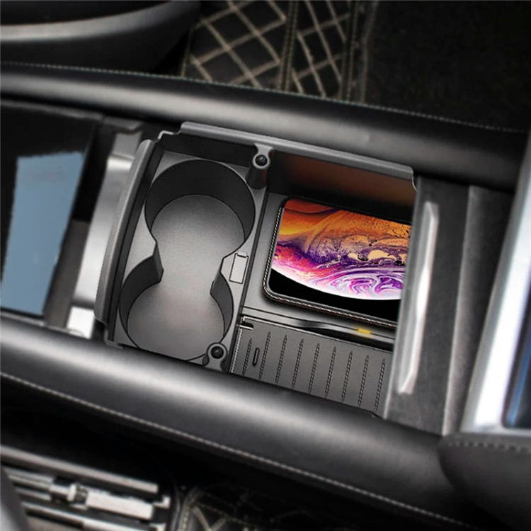 Car Wireless Charger for Tesla 17-21 Model S / X Wireless Charging Base with Cup Holder
