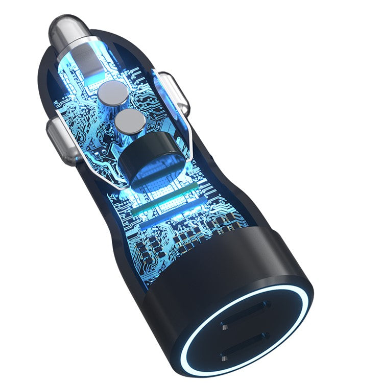 DEVIA Smart Series Dual Type-C Car Charger PD 40W Fast Charging Phone Charger Adapter