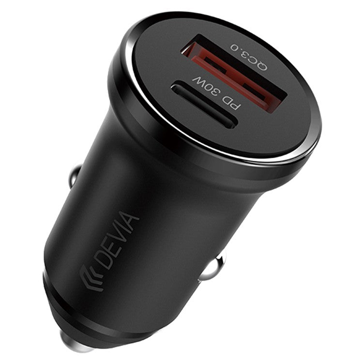 DEVIA EA442 Smart Series Mini PD 30W+QC3.0 Car Charger USB+Type-C Fast Charging Adapter