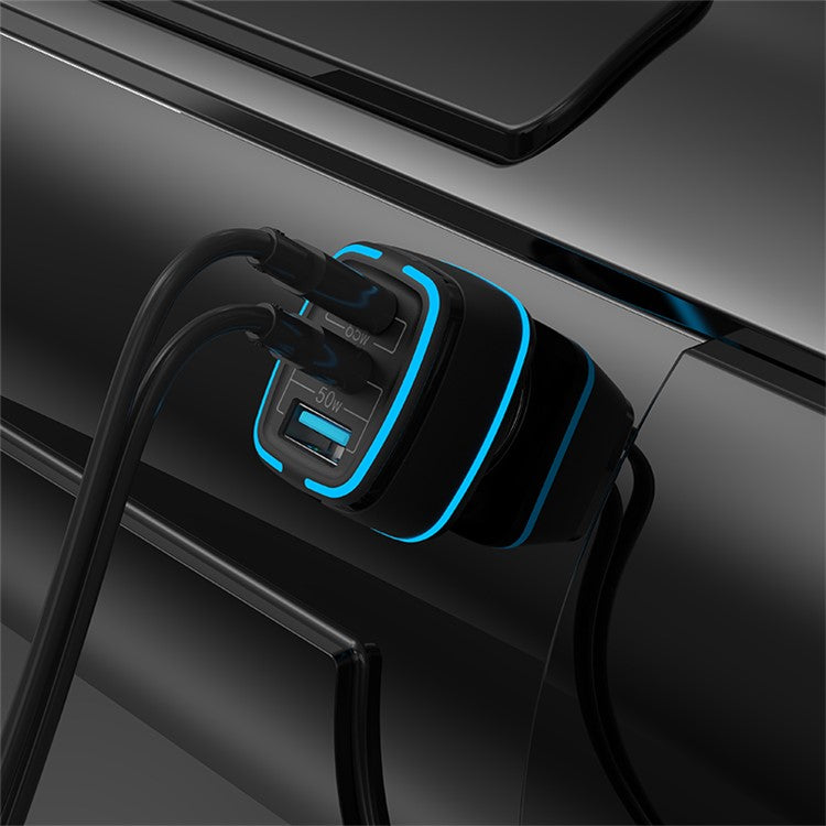 DEVIA Extreme Speed Series 115W Fast Charging Car Charger USB+Dual Type-C Car Charger Adapter