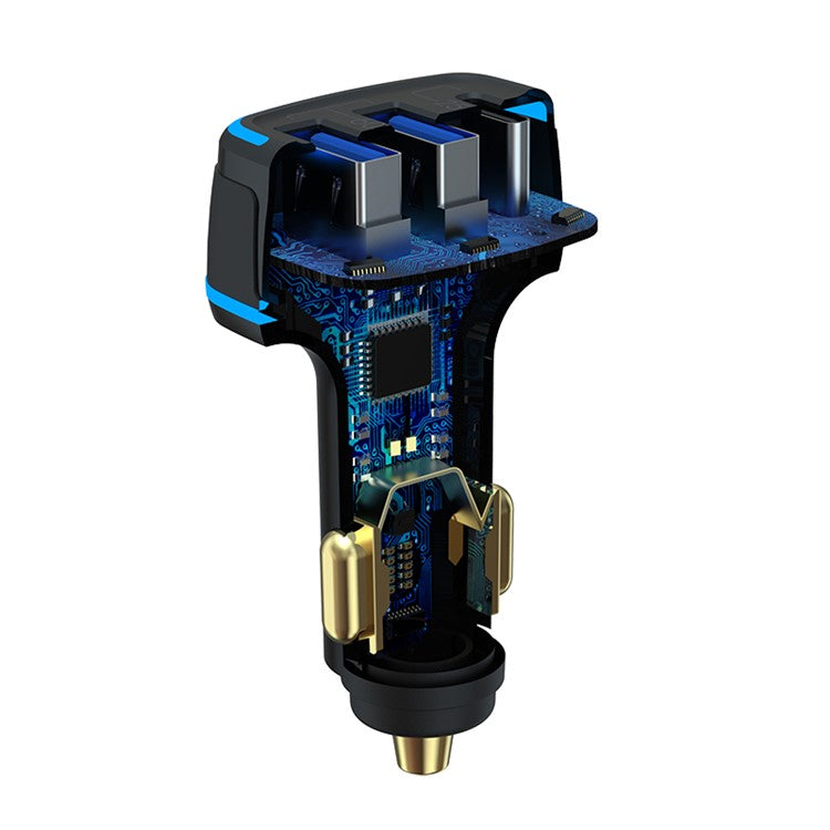 DEVIA Extreme Speed Series EA191 Cigarette Lighter Fast Charger Dual USB+Type-C 85W Car Phone Charger