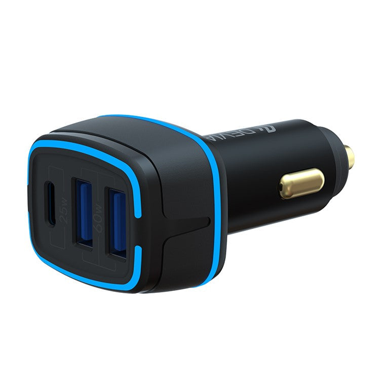 DEVIA Extreme Speed Series EA191 Cigarette Lighter Fast Charger Dual USB+Type-C 85W Car Phone Charger